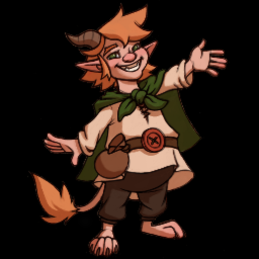 Sorgloser Kobold in kleiner Auflösung mit schwarzem Hintergrund