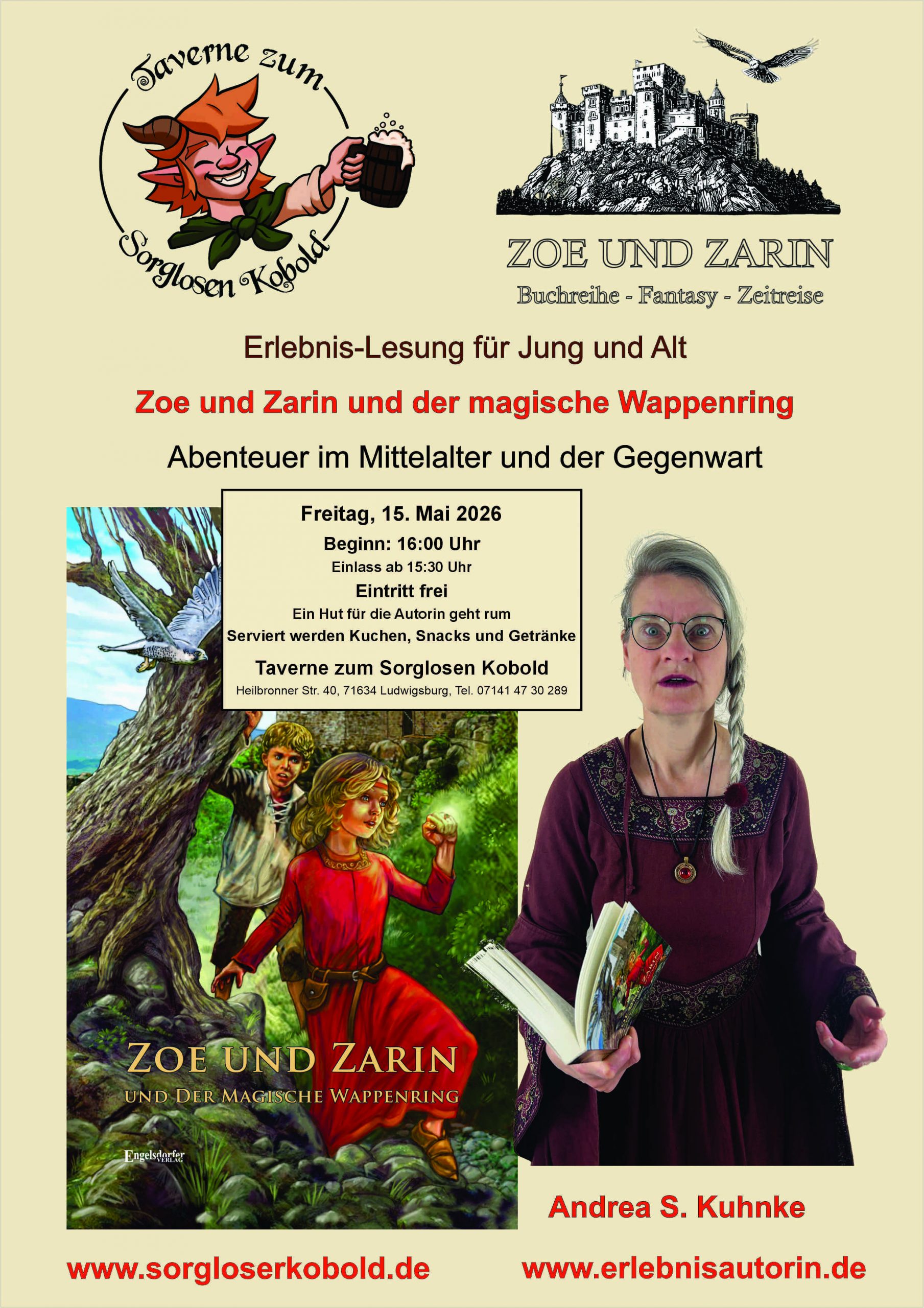 Lesung Zoe und Zarin mit Andrea S. Kuhnke